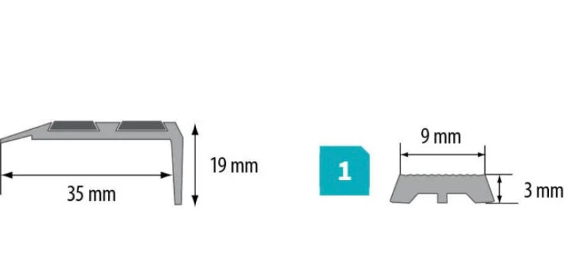 Aluminium Stair Nosing Anti Slip Edge Trim Heavy Duty