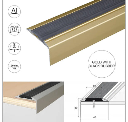 Aluminium Stair Nosing Anti Slip For Wood And Carpet